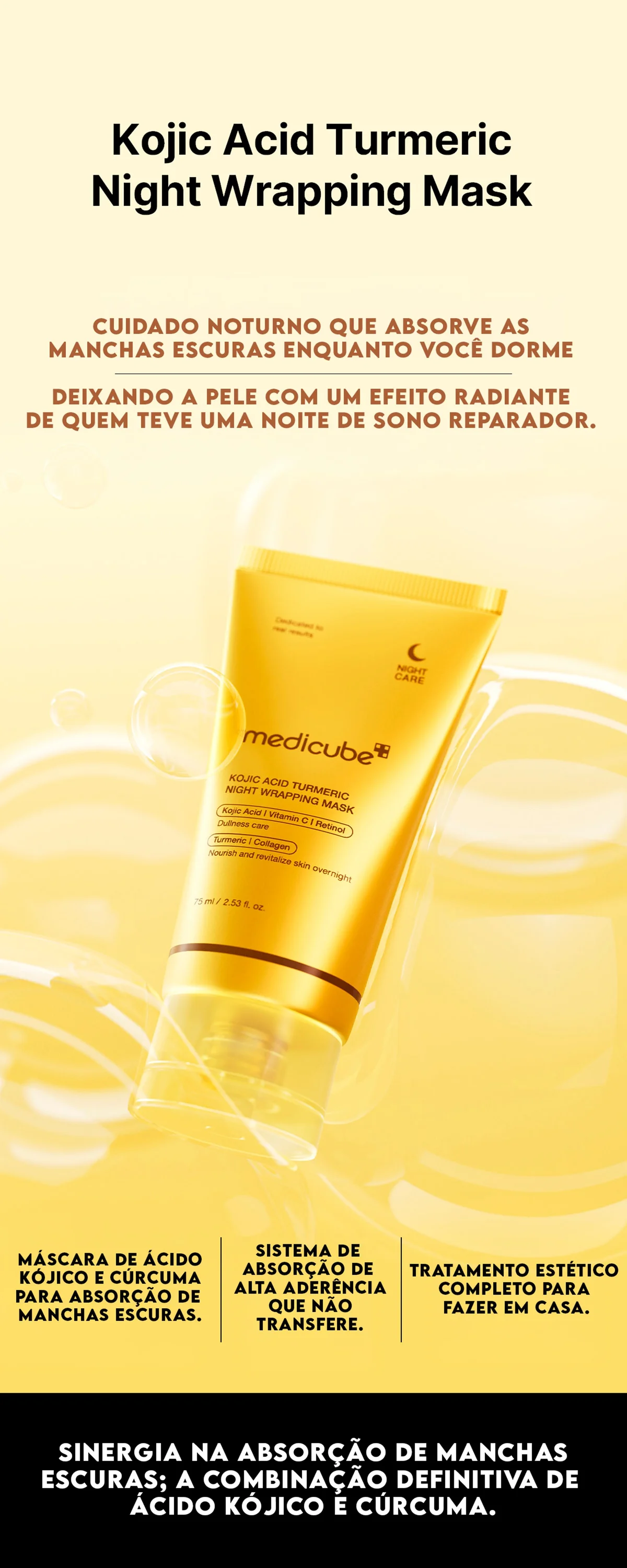 Medicube Kojic Acid Turmeric Máscara Facial Noturna 75ml