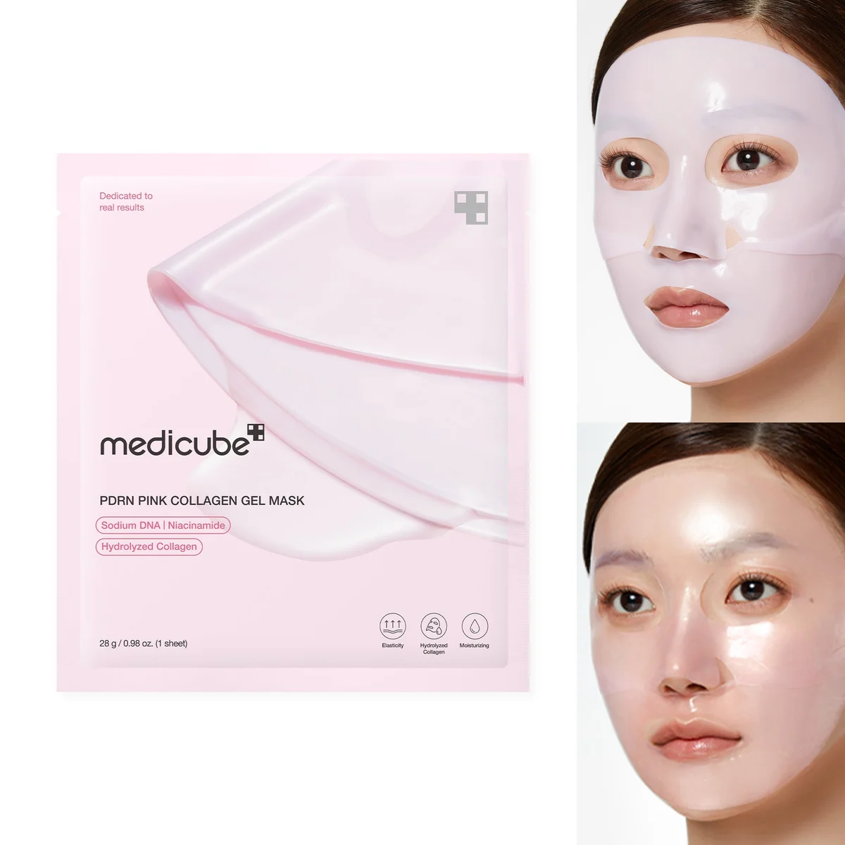 Máscara Facial de Colágeno Rosa com PDRN | KIT com 4