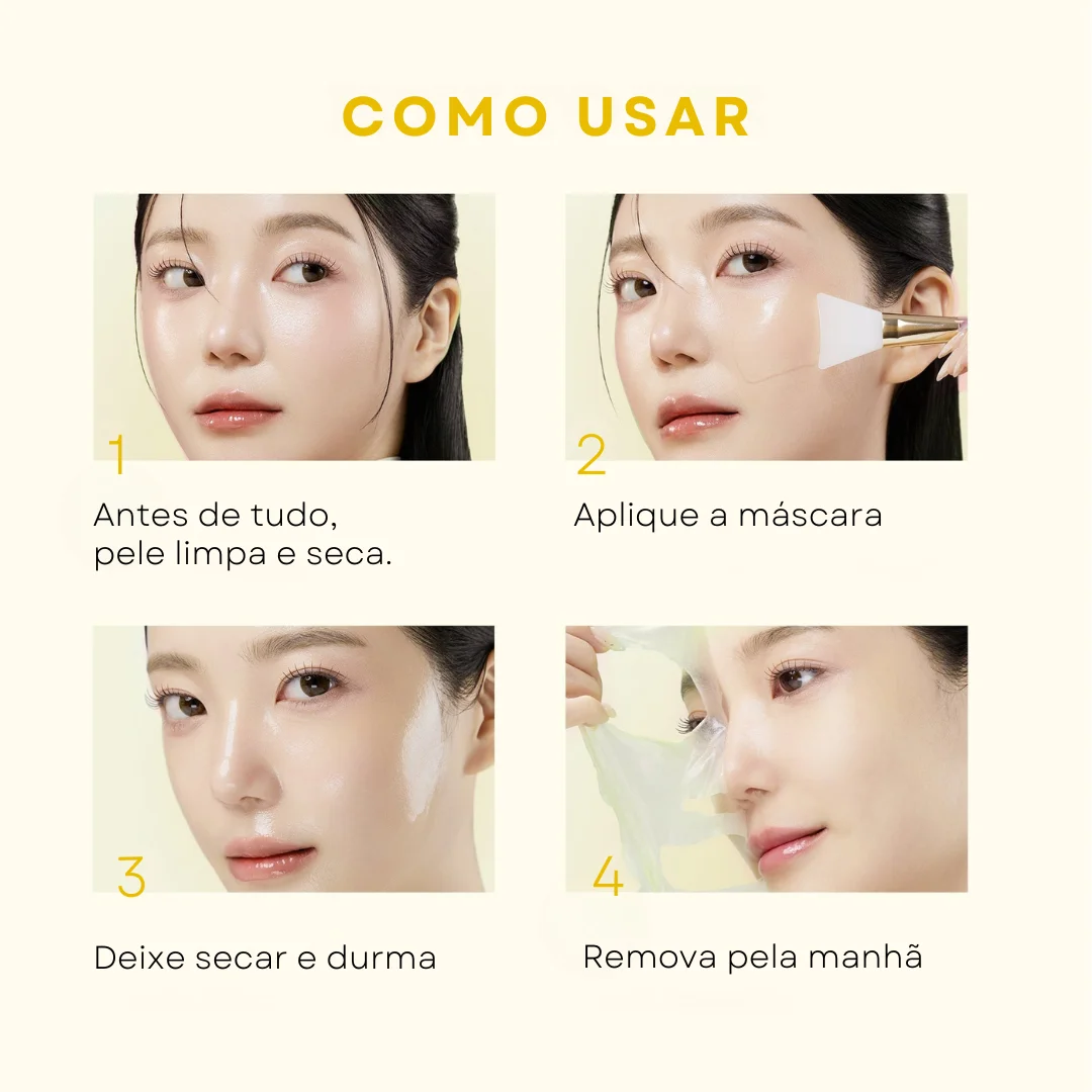 Máscara Facial Noturna com Ácido Kójico e Cúrcuma