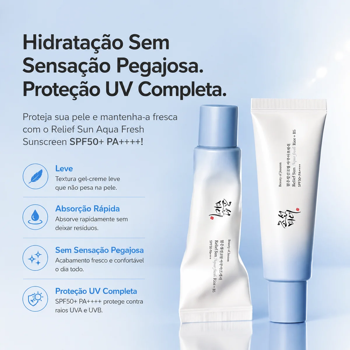 Beauty of Joseon Rice + B5 - Protetor Solar Facial Hidratante FPS50+ PA++++