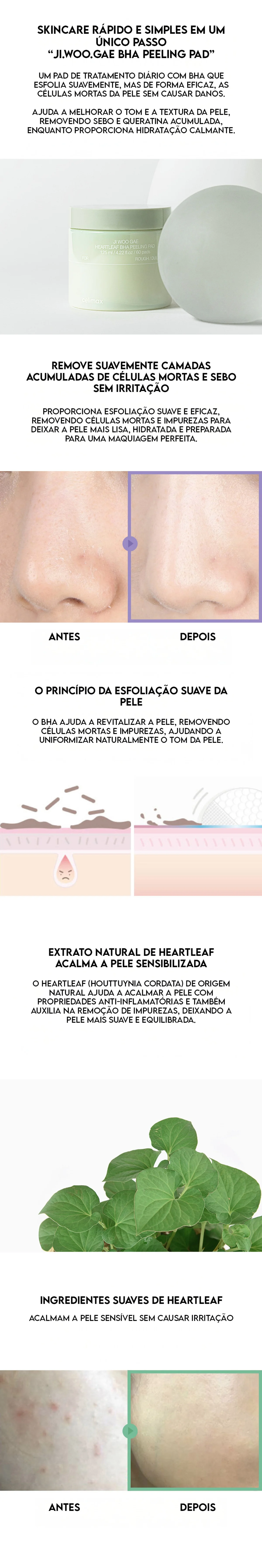 Celimax Pad Ji Woo Gae Heartleaf BHA Peeling 60Pads